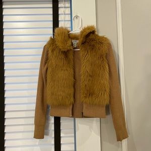 Guess Y2K Fur Jacket with Detachable Sleeves